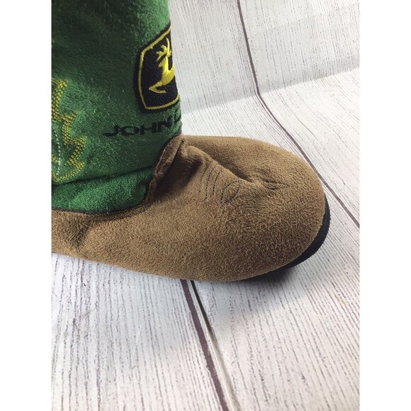 John Deere Cowboy Boot Slippers Boys Brown/Green Youth L/XL 3-5 - Picture 12 of 16